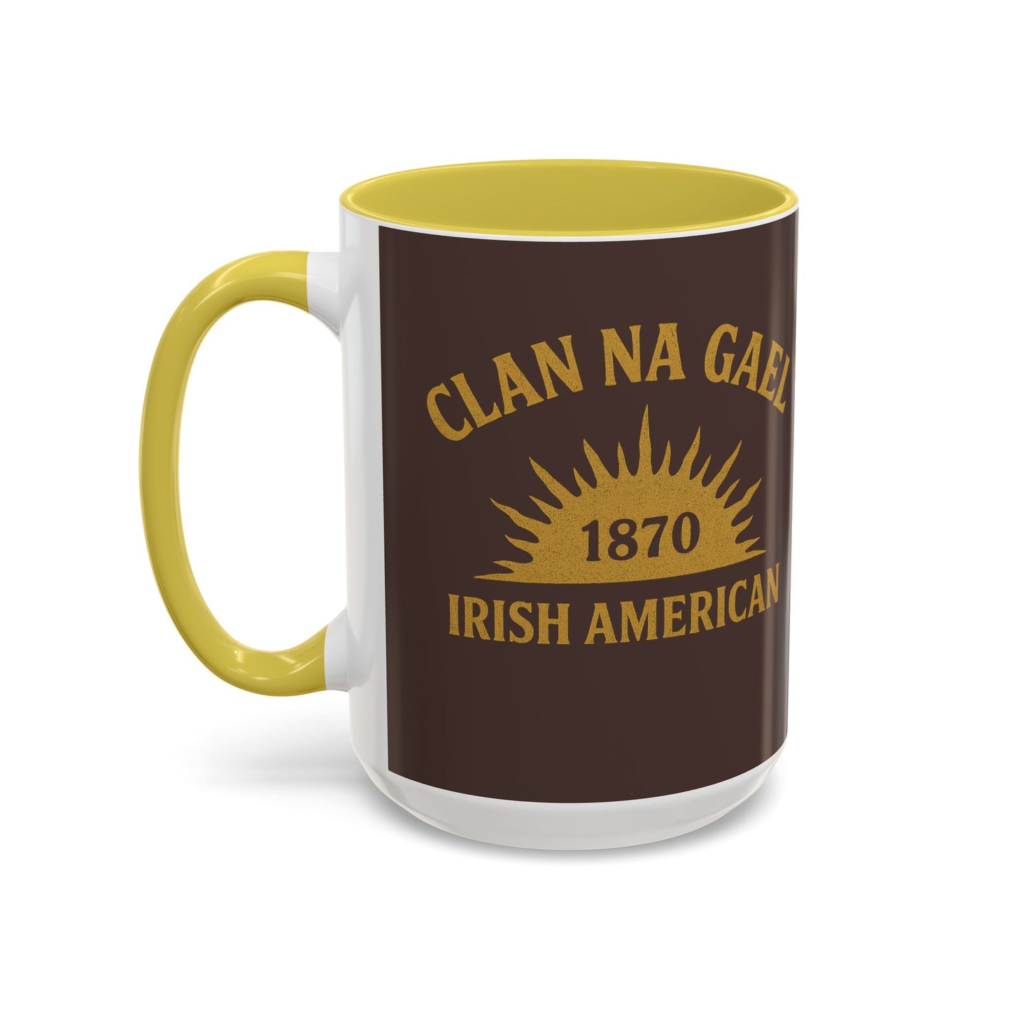 "Clan na Gael - Irish American", Colorful Mugs (11oz, 15oz) (Wild Boar Brown)