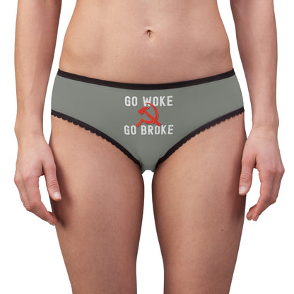 "Go Woke Go Broke (Communist)", Women's Briefs (Zimbabwe Plains)