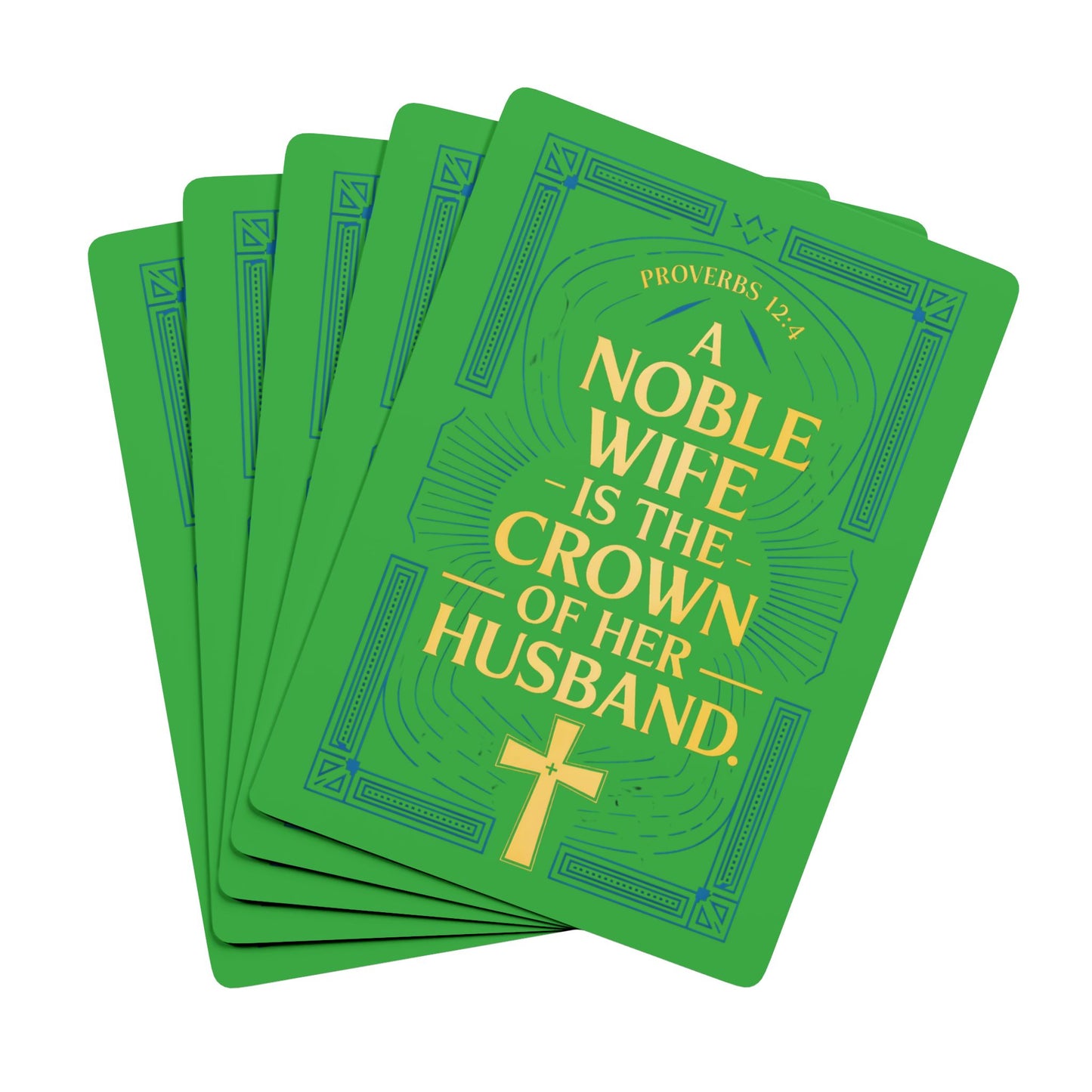 "Proverbs 12:4", Christian Playing Cards (Lime Green)