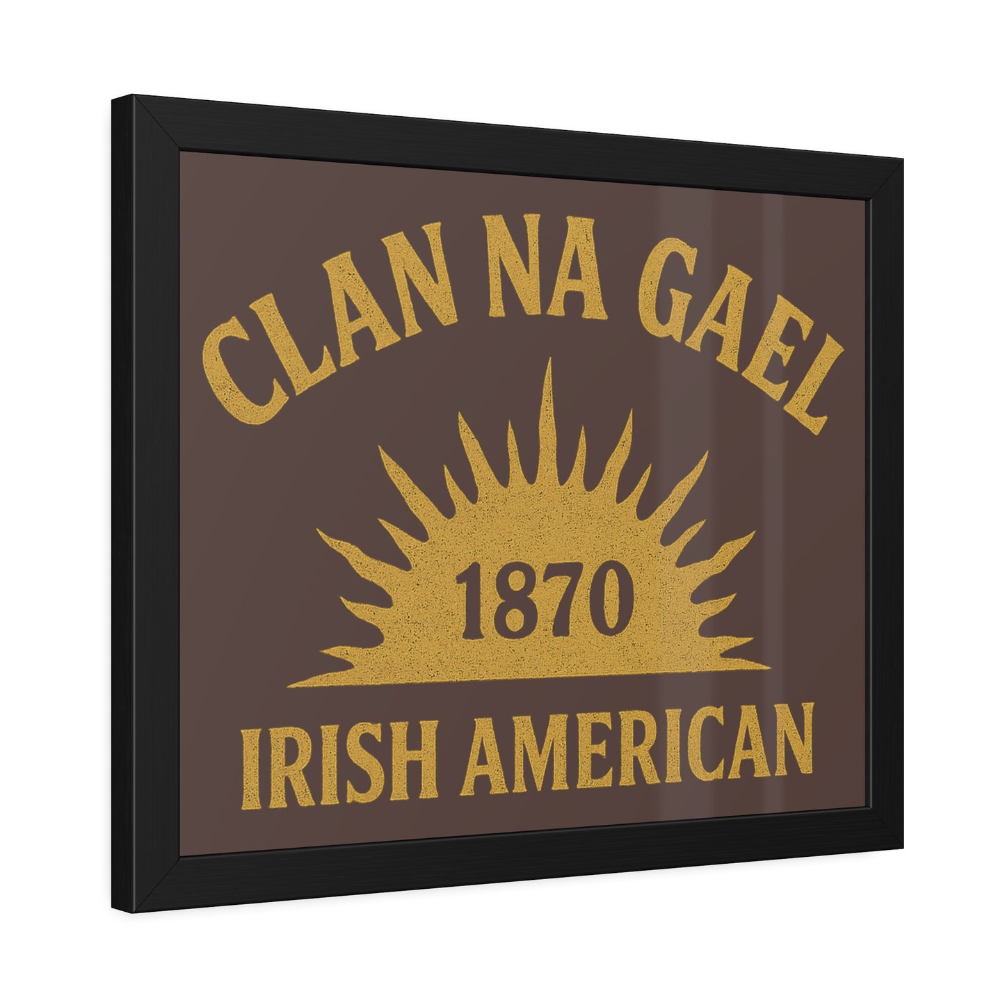 "Clan na Gael - Irish American", Framed Paper Poster (Wild Boar Brown)