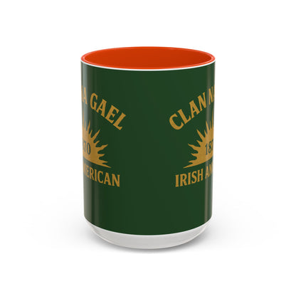 "Clan na Gael - Irish American", Colorful Mugs (11oz, 15oz) (Brithemain Green)