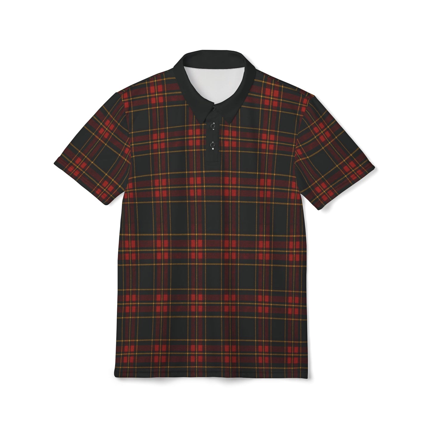 "Kilmor Gallóglach Tartan", Unisex Polo Shirt (Gallóglach Black Collar)