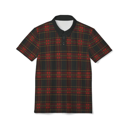 "Kilmor Gallóglach Tartan", Unisex Polo Shirt (Gallóglach Black Collar)