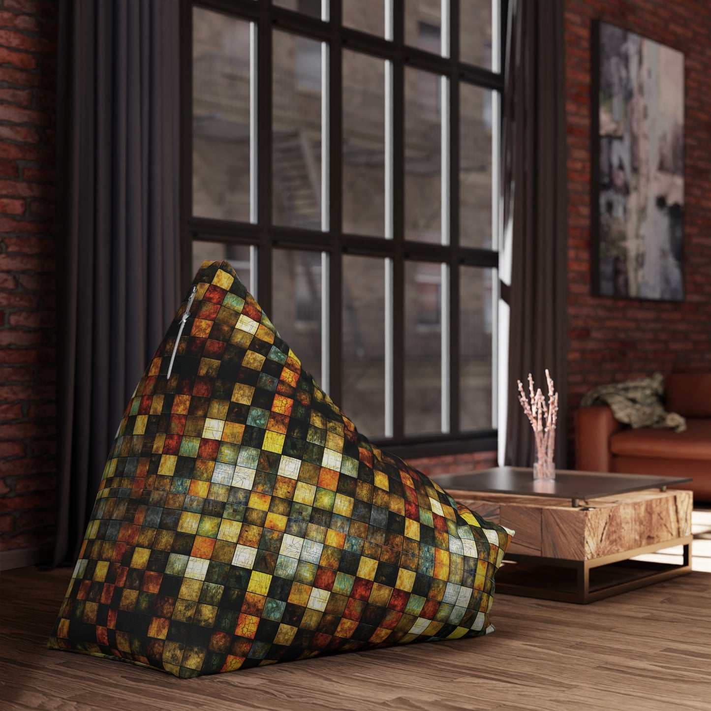 "Wood Block Pattern" #01, Bean Bag Chair Cover