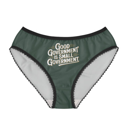 "Good Government is Small Government", Women's Briefs (Old Growth Green)