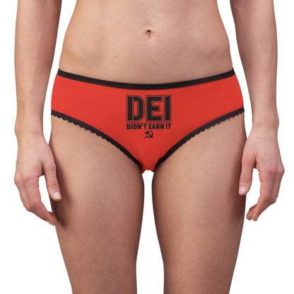 "DEI - Didn't Earn It" #14, Women's Briefs (Ferrari Red)