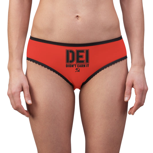 "DEI - Didn't Earn It" #14, Women's Briefs (Ferrari Red)