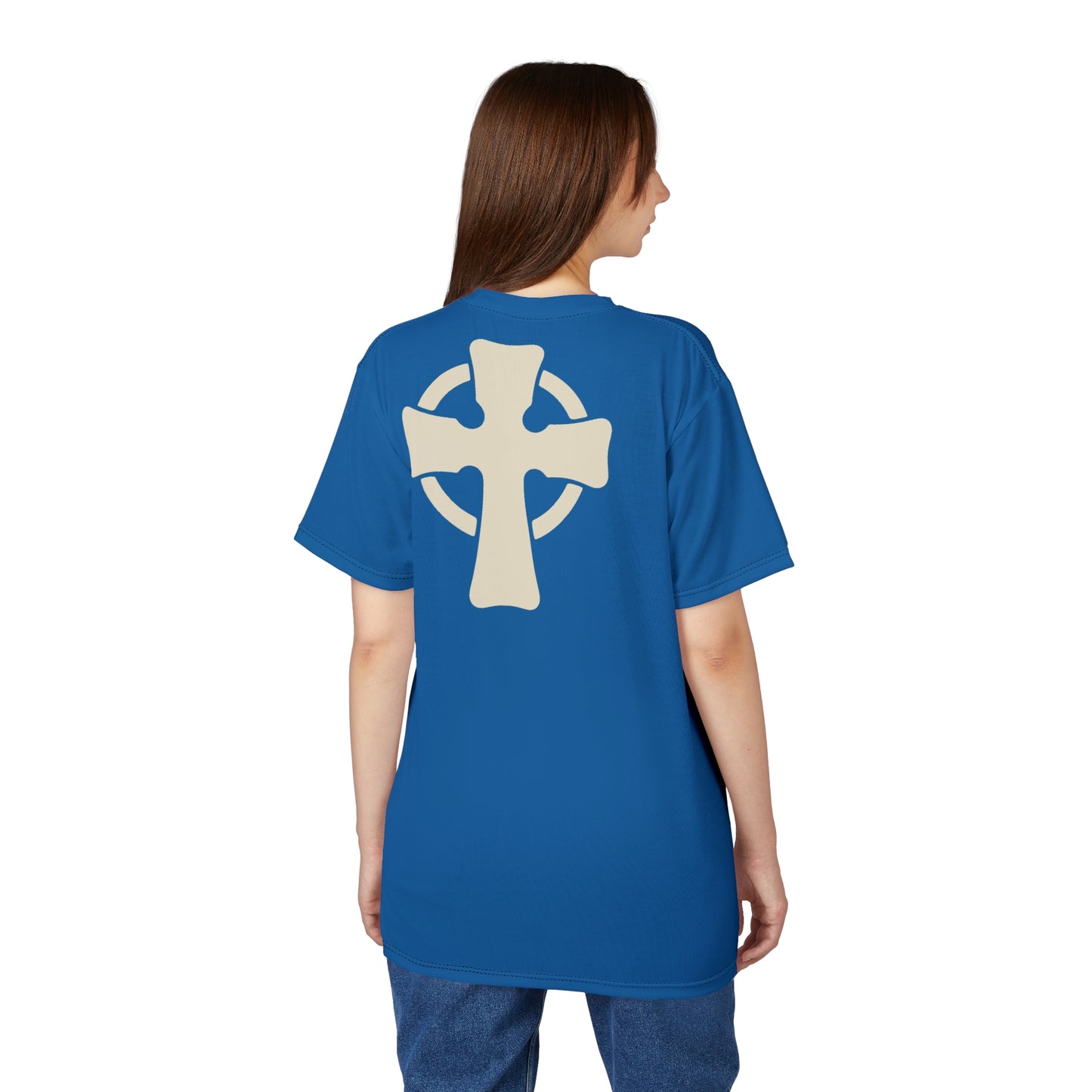 "Retro Jesus", Unisex T-shirt (Deep Reef Blue)