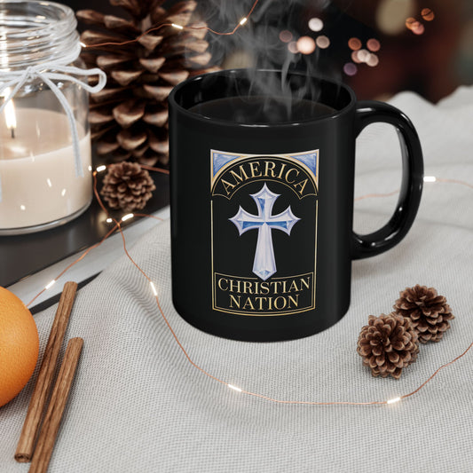 "America Christian Nation" #22, Black Mug (11oz & 15oz)