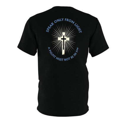 "Speak only from Light", Unisex Black T-shirt