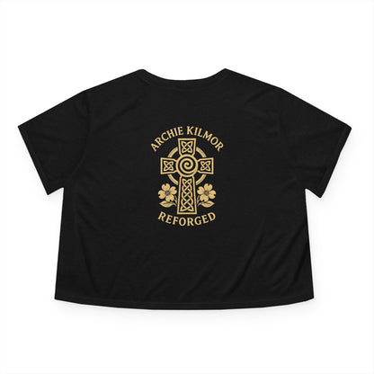 "Archie Kilmor Cross - Reforged" #01, Women's Flowy Cropped Tee