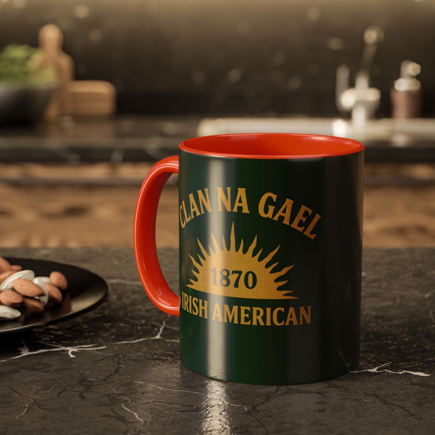 "Clan na Gael - Irish American", Colorful Mugs (11oz, 15oz) (Fenian Green)