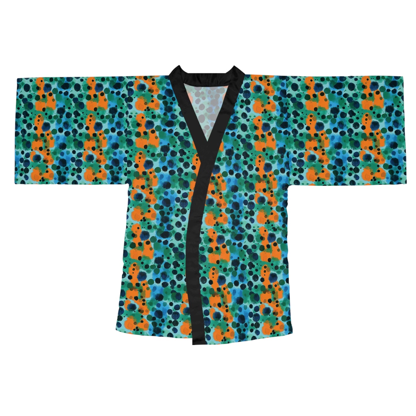 "Midnight Coral", Long Sleeve Kimono Robe