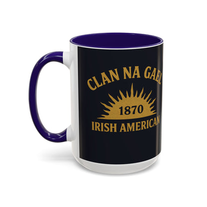 "Clan na Gael - Irish American", Colorful Mugs (11oz, 15oz) (Black Denim)