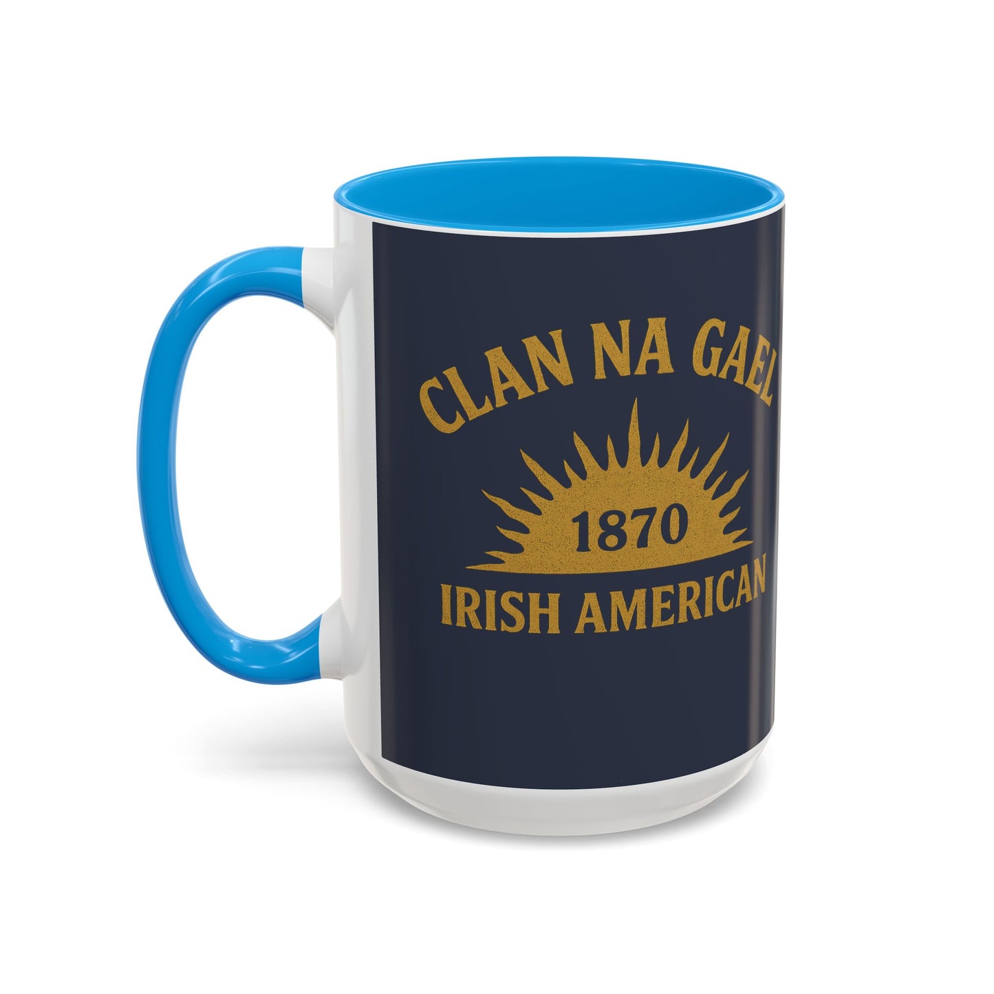 "Clan na Gael - Irish American", Colorful Mugs (11oz, 15oz) (Blue Burka Grey)