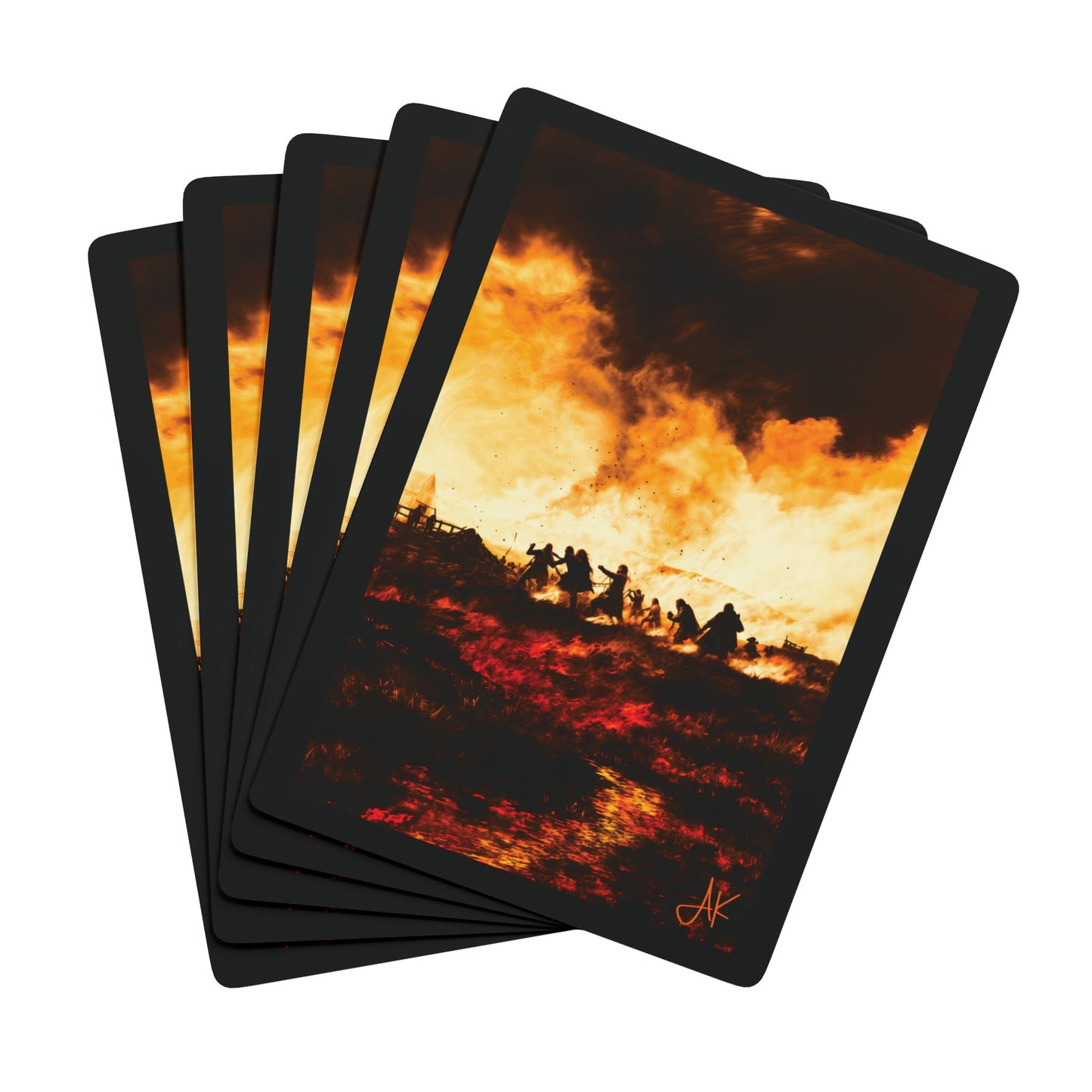"Clan Skirmish", Fine Art Playing Cards (Void Black)