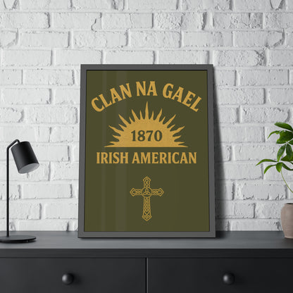 "Clan na Gael - Irish American", Framed Paper Poster (Fianna Green)