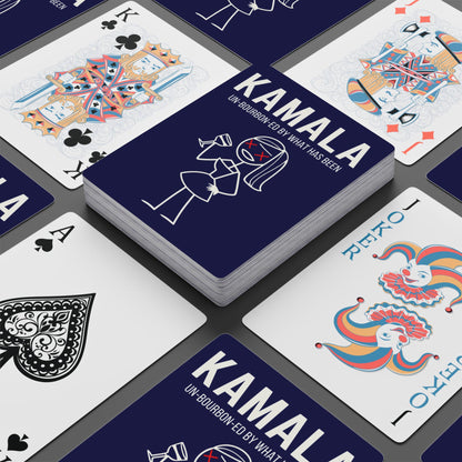 "KAMALA un-Bourbon-ed" #01, Political Playing Cards (Obsidian Blue)