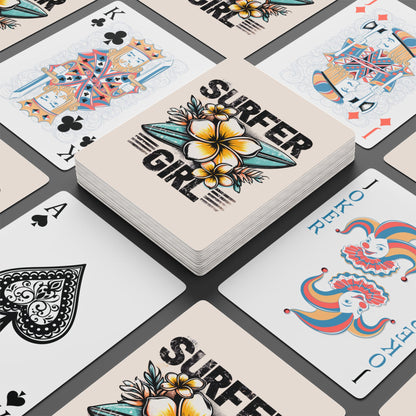 "Surfer Girl" #01, Cultural Playing Cards (Seashell White)