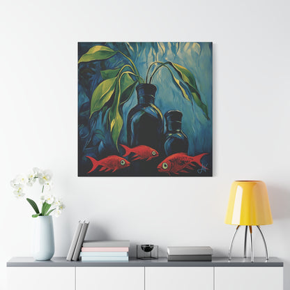 "Still Life: Goldfish", Fine Art Matte Canvas, Stretched, 1.25"