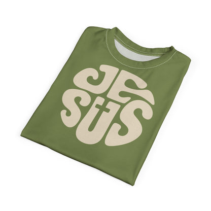 "Retro Jesus", Unisex T-shirt (Sage Green)