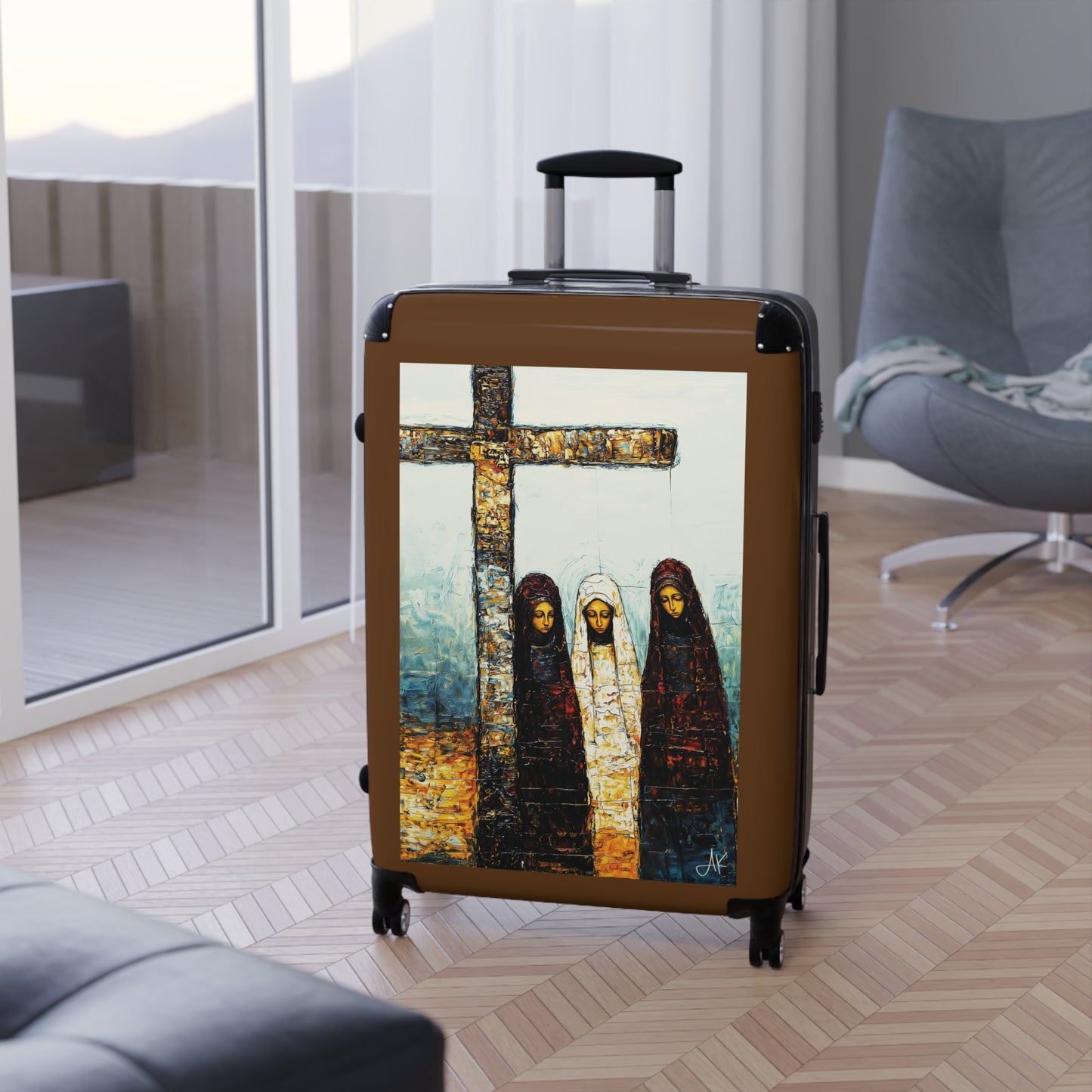 "At-the-Foot of the Cross - John 19:25", Suitcases (Dark Brown)