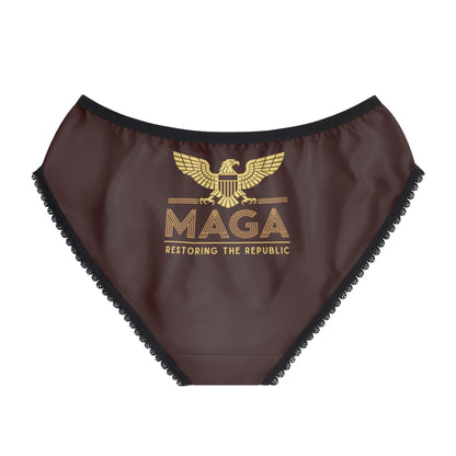 "MAGA - Restoring the Republic", Women's Briefs (Mahogany)