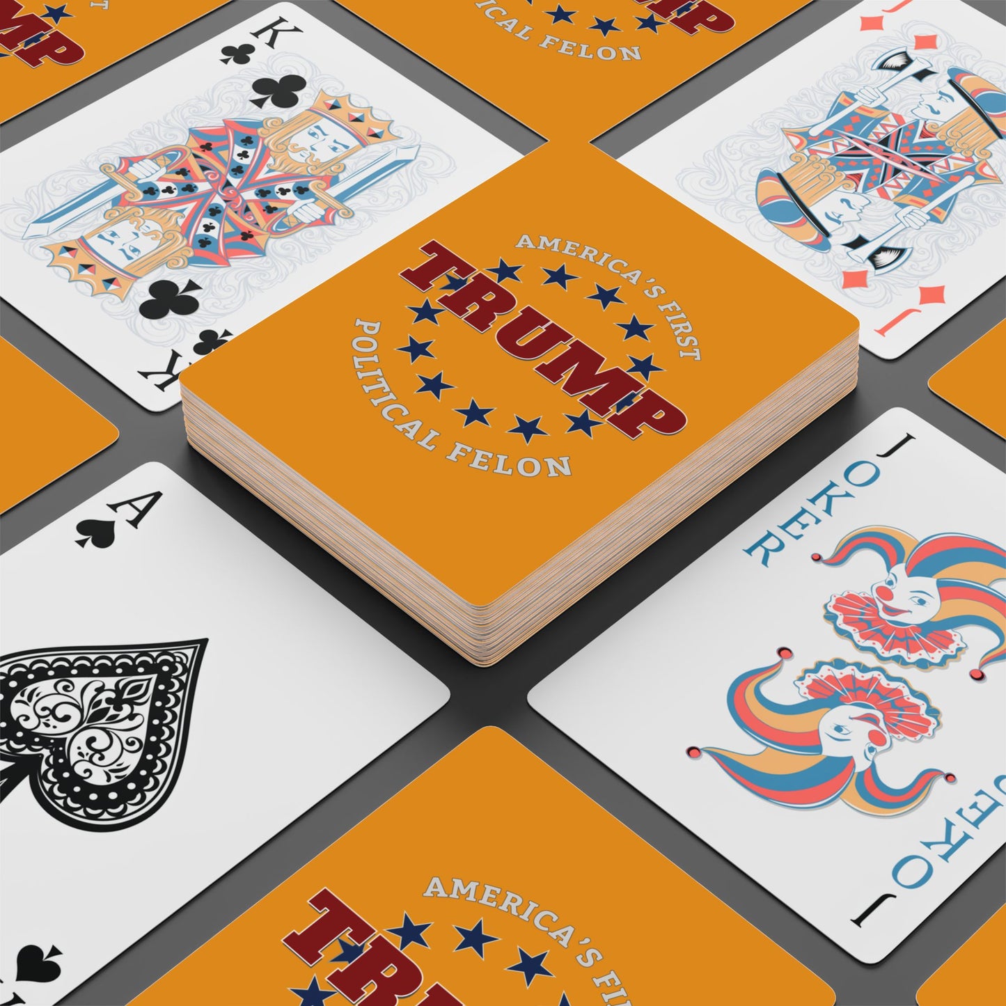 "Trump - Political Felon", Political Playing Cards (School Bus Yellow)