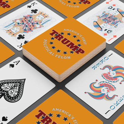 "Trump - Political Felon", Political Playing Cards (School Bus Yellow)