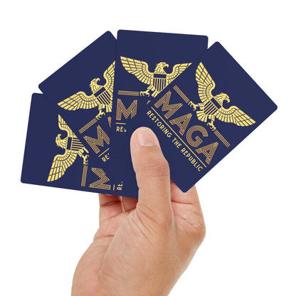 "MAGA - Restoring the Republic", Political Playing Cards (Norway Blue)