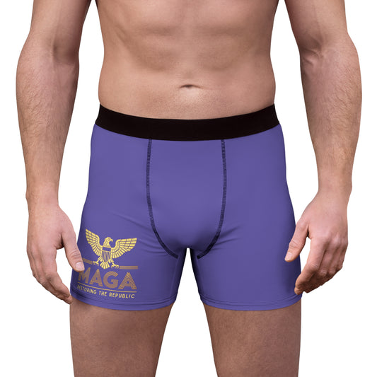 "MAGA - Restoring the Republic", Men's Boxer Briefs (Purple Blue)