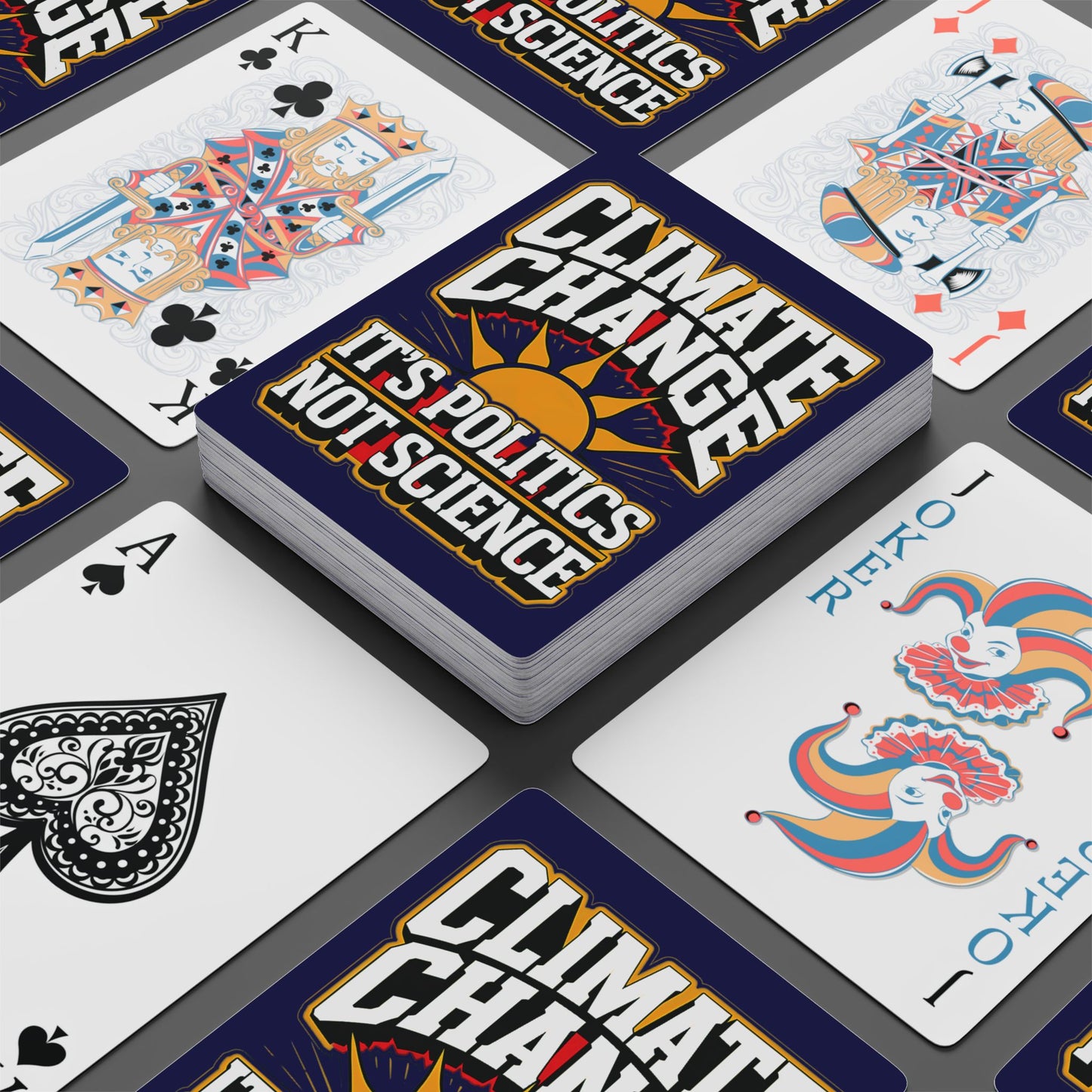 "Climate Change" #02, Political Playing Cards (Obsidian Blue)