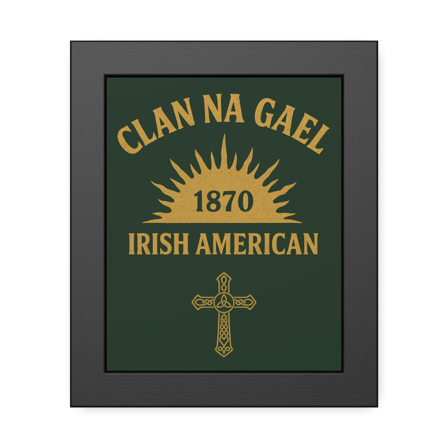 "Clan na Gael - Irish American", Framed Paper Poster (Fenian Green)