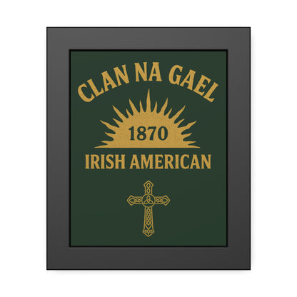 "Clan na Gael - Irish American", Framed Paper Poster (Fenian Green)
