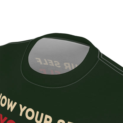 "Know Your Self", Unisex T-shirt (Brieve Green)
