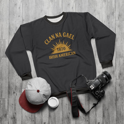 "Clan na Gael - Irish American", Unisex Sweatshirt (Black Denim)