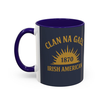 "Clan na Gael - Irish American", Colorful Mugs (11oz, 15oz) (Blue Burka Grey)