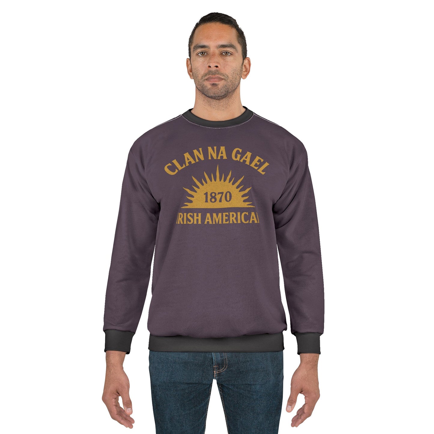"Clan na Gael - Irish American", Unisex Sweatshirt (Purple Verbena)