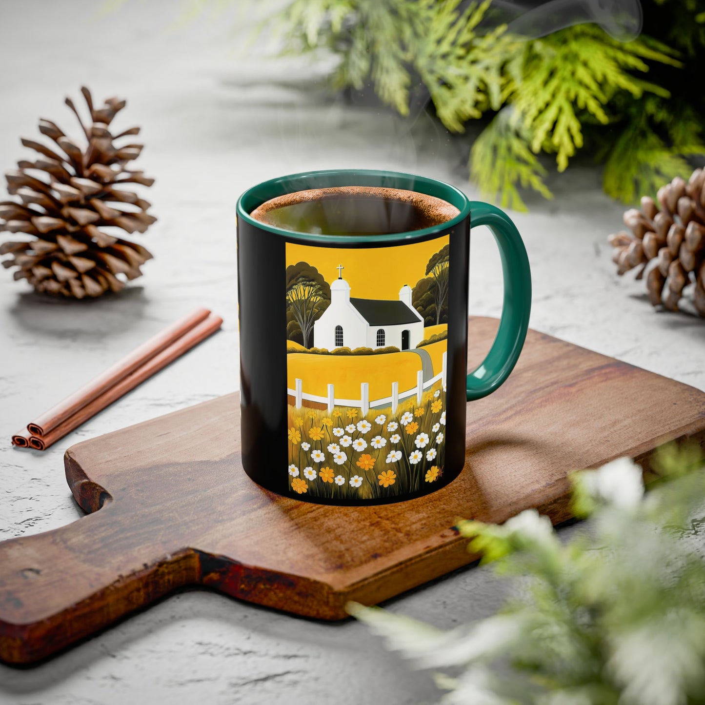 "Eaglais a’ Bhuidhe (Gaelic) - The Church of Golden Hope (English)", Colorful Mugs (11oz & 15oz)