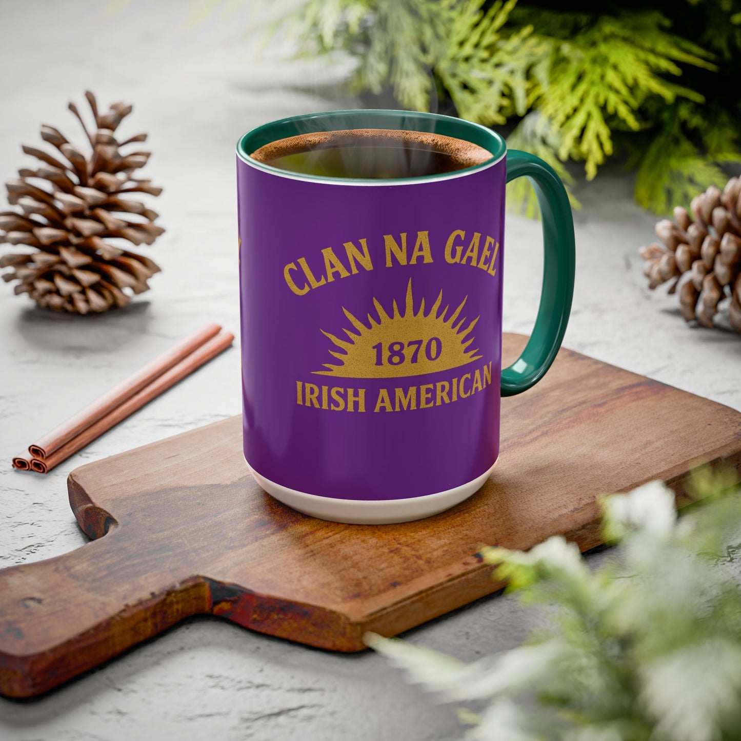 "Clan na Gael - Irish American", Colorful Mugs (11oz, 15oz) (Vesper Violet)
