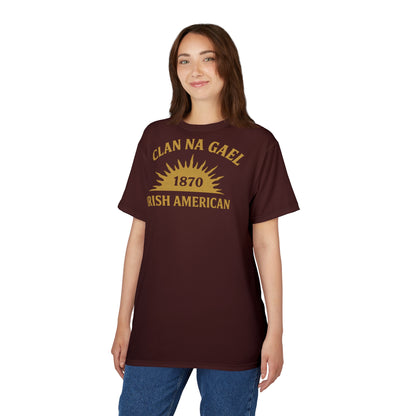 "Clan na Gael - Irish American", Unisex T-shirt (Mahogany)