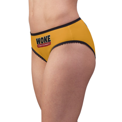"Woke - Tyranny by the Minority", Women's Briefs (School Bus Yellow)