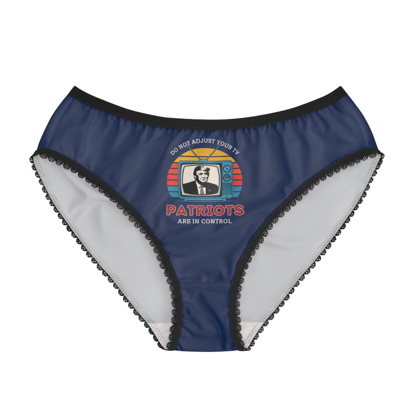 "Patriots are in Control" #01, Women's Briefs (Old Glory Blue)