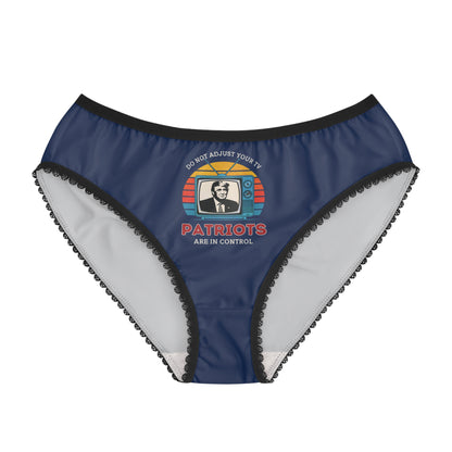 "Patriots are in Control" #01, Women's Briefs (Old Glory Blue)