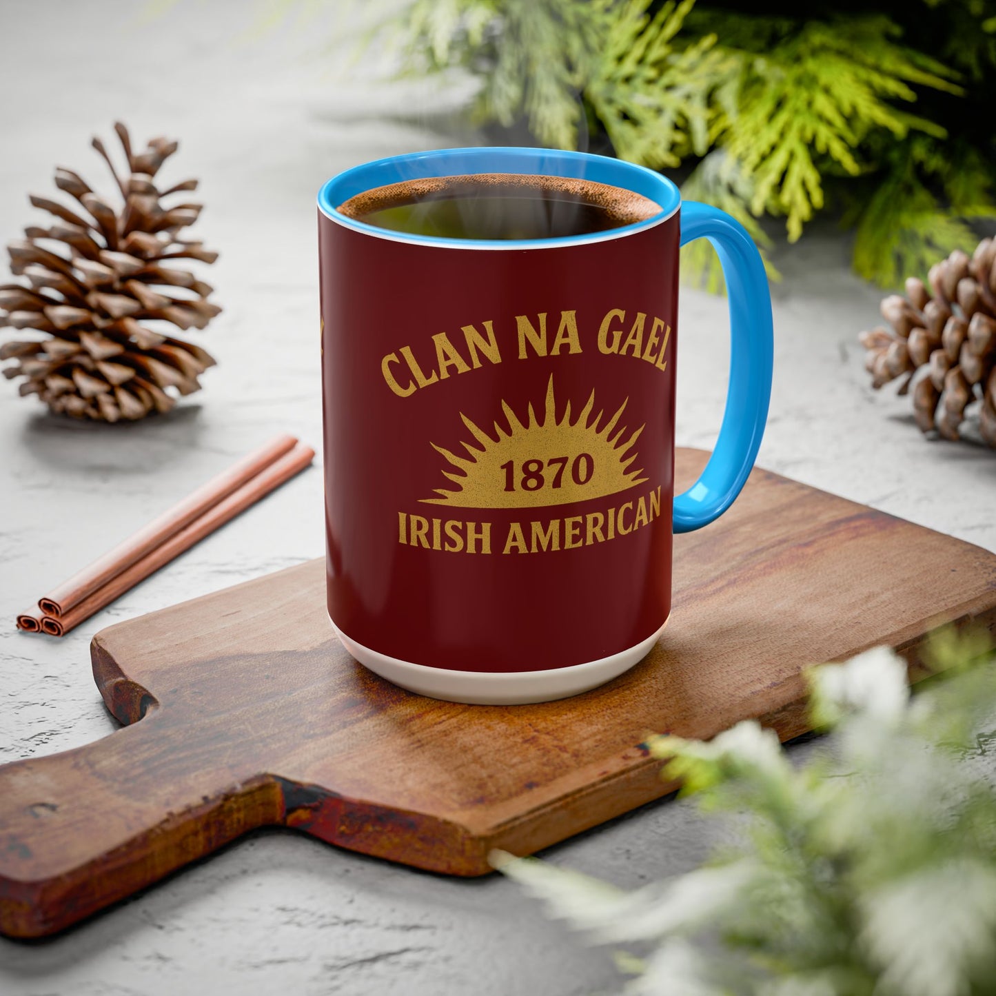 "Clan na Gael - Irish American", Colorful Mugs (11oz, 15oz) (Palladius Red)