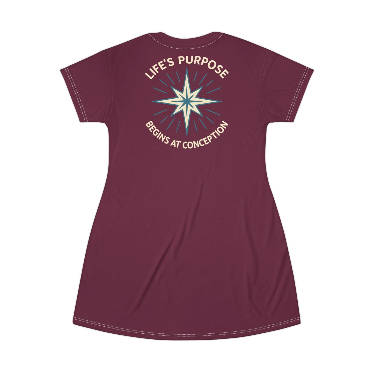 "Life's Purpose Begins at Conception #01", T-Shirt Dress (Miriam the Prophetess)
