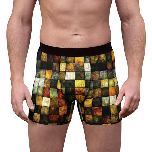 "Wood Block Pattern" #01, Men's Boxer Briefs