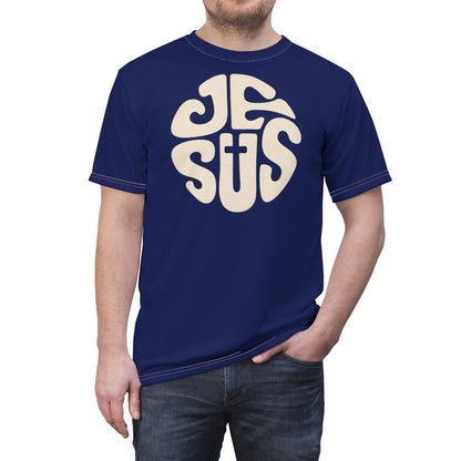 "Retro Jesus", Unisex T-shirt (Norway Blue)