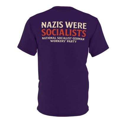 "Nazis were Socialists", Unisex T-shirt (Russian Violet)