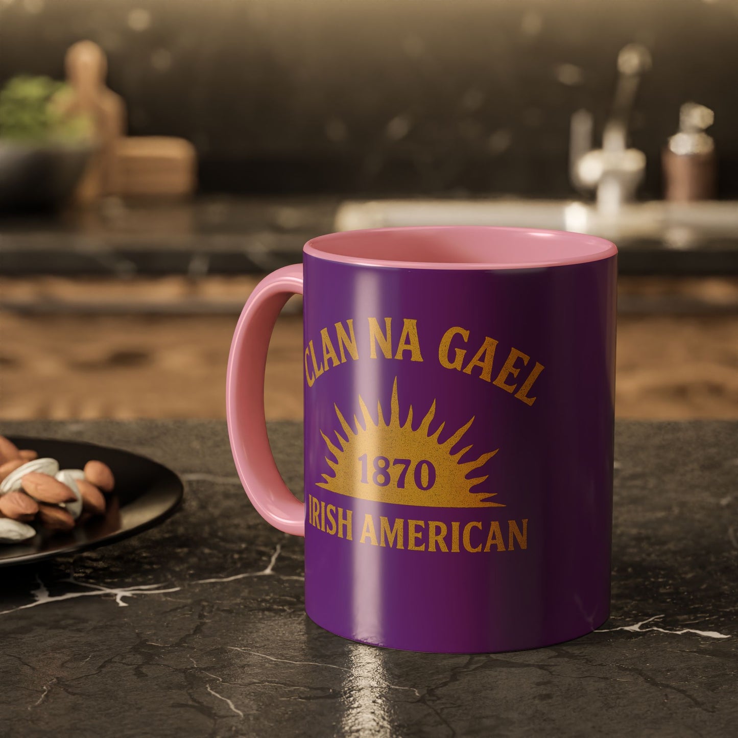 "Clan na Gael - Irish American", Colorful Mugs (11oz, 15oz) (Vesper Violet)